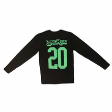 Load image into Gallery viewer, Black &amp; Slime Long Run &quot;20&quot; Long Sleeve T-Shirt
