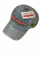 Load image into Gallery viewer, Restock-Light Denim Pink and Green LongRun Dad Hat
