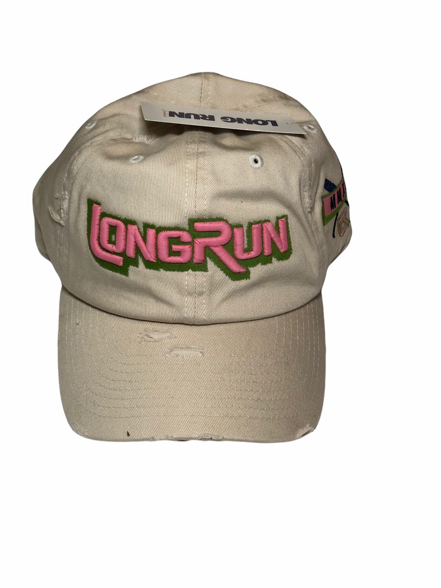 Restock-Cream Pink And Green LongRun Dad Hat
